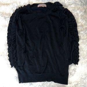 Philosophy size small. 3/4 sleeve sweater with ruffles on arms